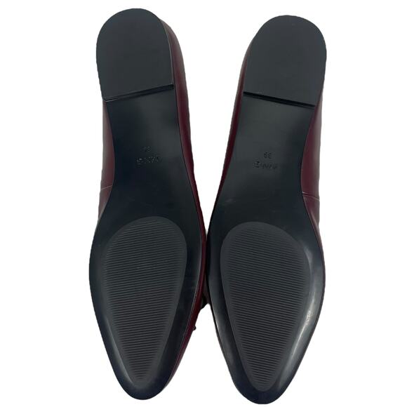 Mango MNG Bow Leather Ballet Flats Burgundy Size 39/US 8.5 - Picture 9 of 12